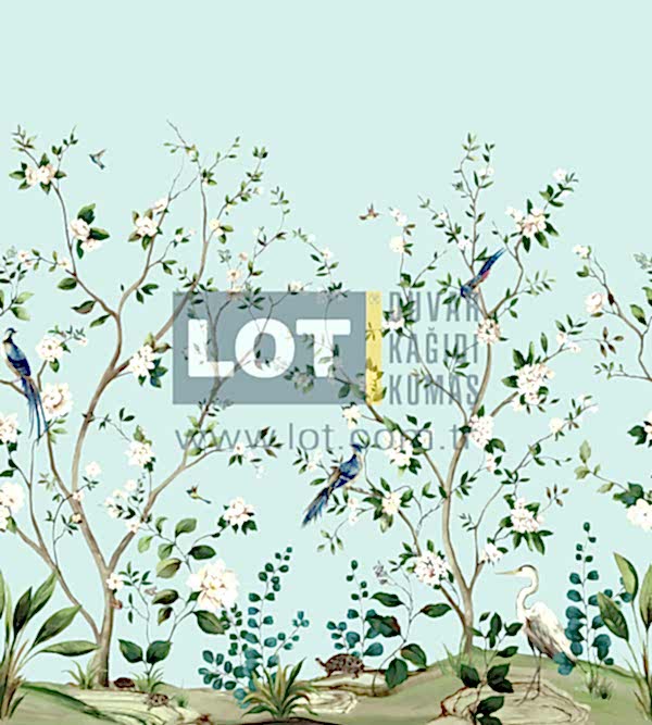 Heron Botanical Mural DB30102M