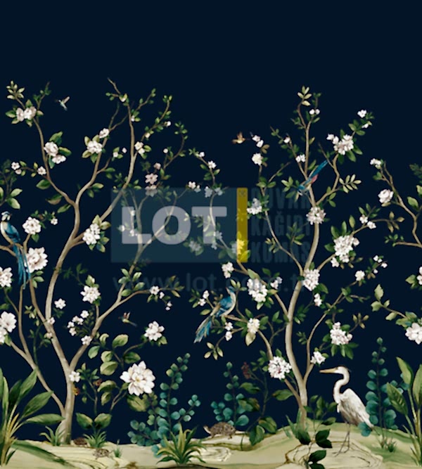 Heron Botanical Mural DB30112M